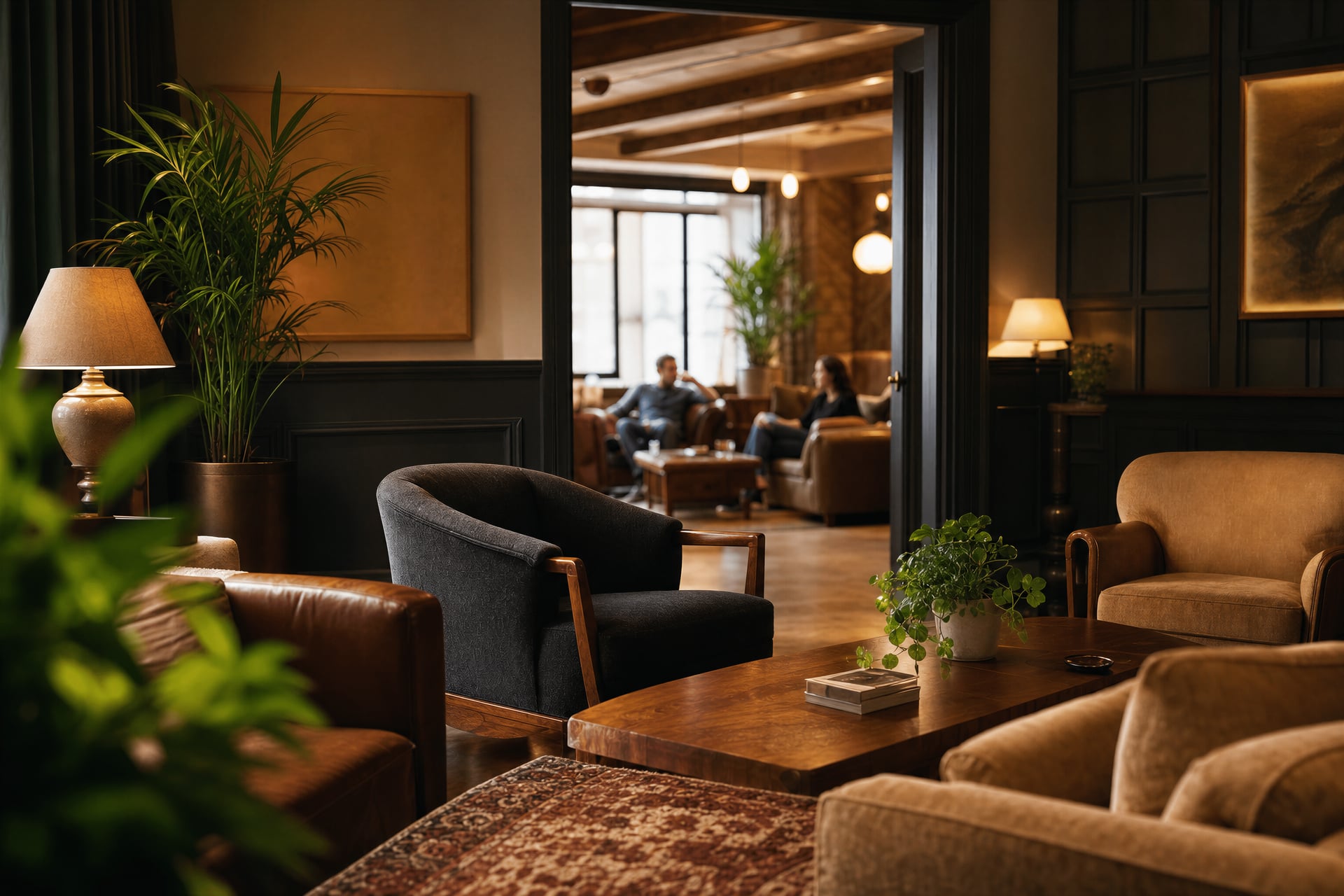 Interior of a private cannabis social club members' lounge in Ibiza