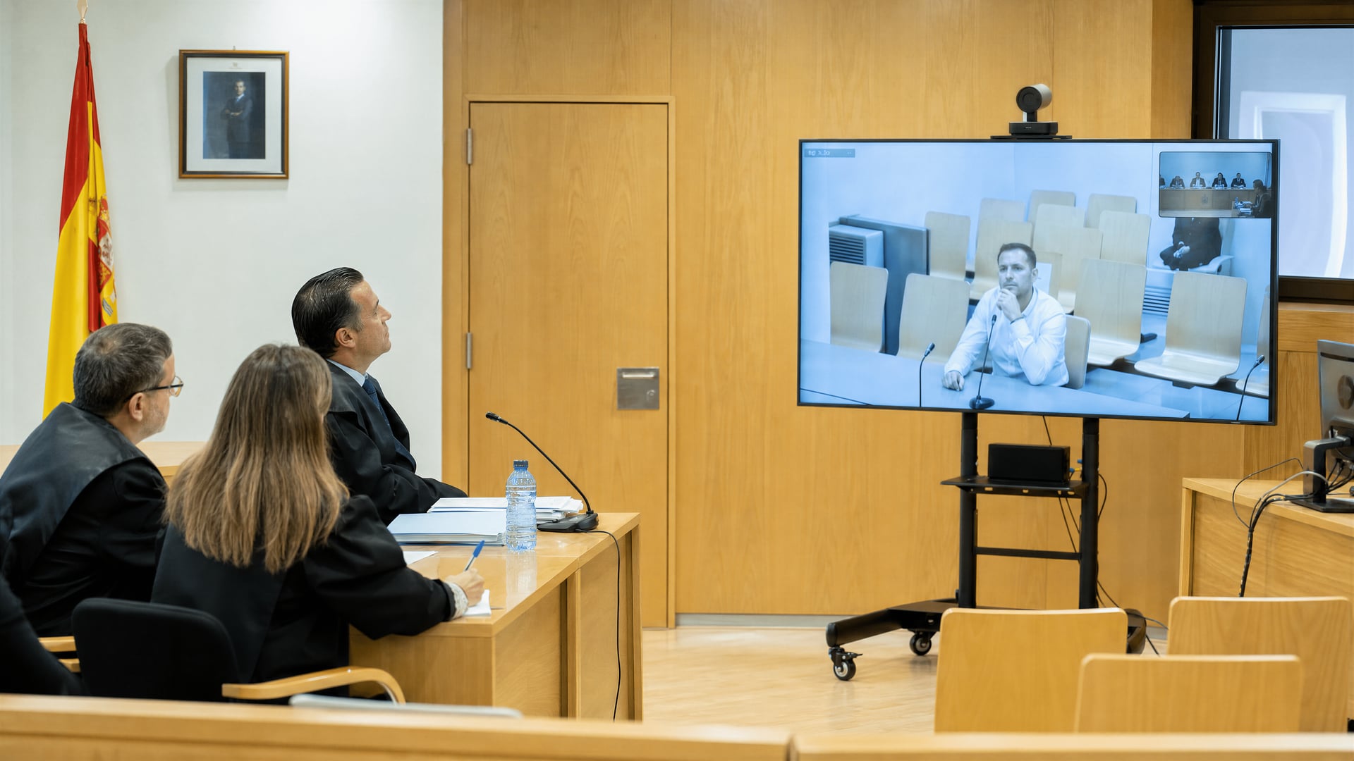 Videoconference courtroom connection between Ibiza duty court and Spain’s National Court