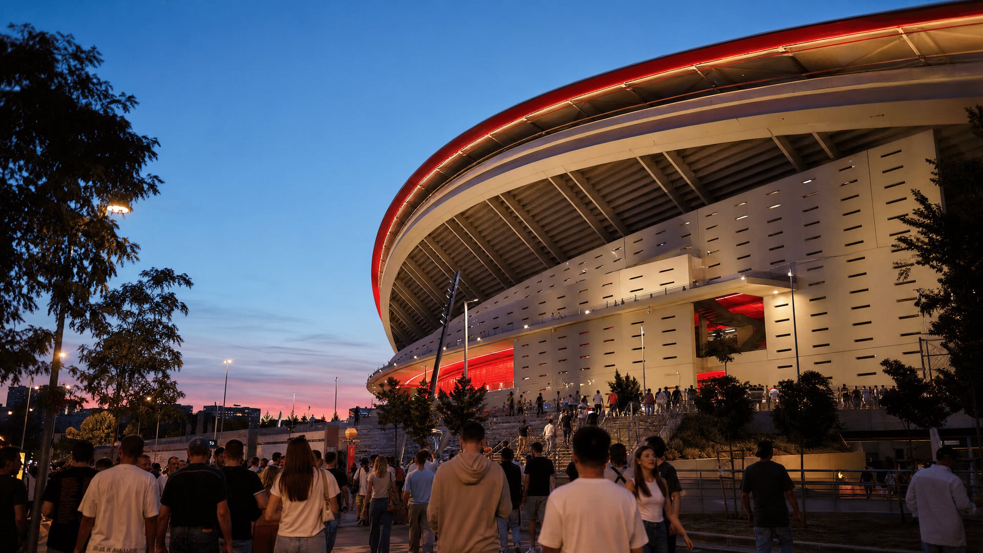 ملعب رياض إير متروبوليتانو في مدريد قبل الحفل الإسباني الوحيد لكانيي ويست